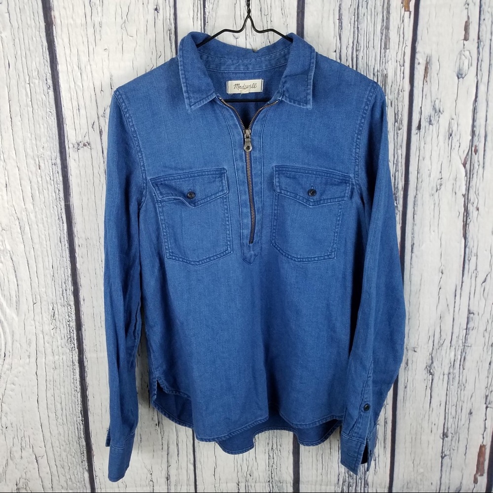 Womens Madewell Denim Pullover Top Size Large L